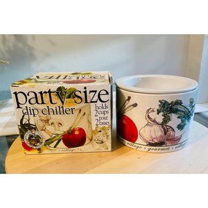Gourmet Village Party Size Ceramic Dip Chiller - Beautiful Colors Vegetable Desi